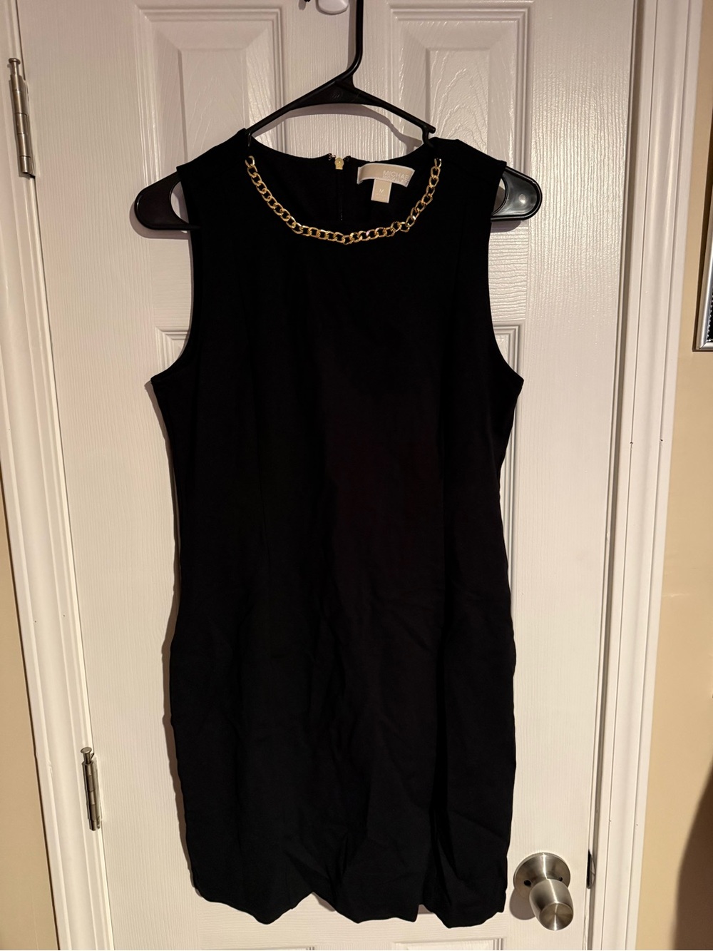 Michael Kors Black Dress with Gold Chain Neckline